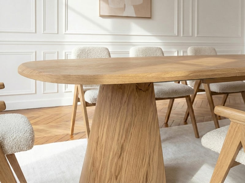  Bobochic ensemble mazargues avec table à manger extensible 200 à 300 cm + 6 chaises pagnol placage chêne massif marron clair MAZARGUES - Conforama D