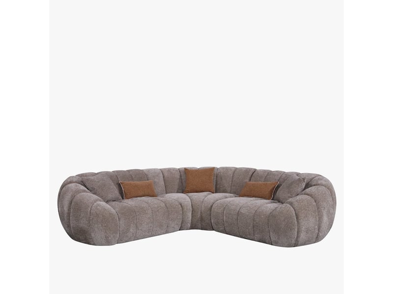  Canapé d'angle réversible en tissu taupe  - Conforama A