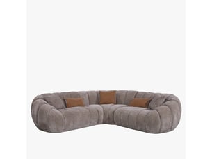 Canapé d'angle réversible en tissu taupe