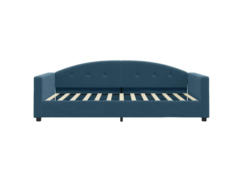  Lit simple- lit adulte -  lit de repos sans matelas bleu 100x200 cm velours  - Conforama B