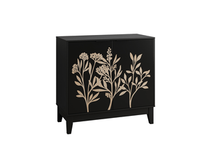 Buffet 2 porte(s)  0 tiroir(s) <strong></strong> <strong></strong> - 80 cm coloris noir 