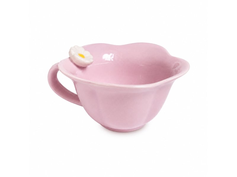  Petite tasse en céramique, fleur rose, 220 ml  - Conforama A