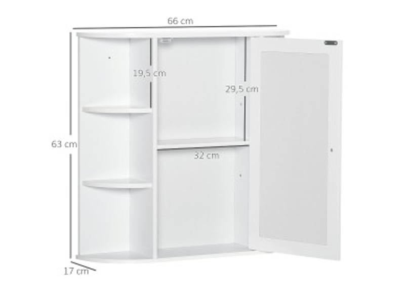  Armoire de toilette murale avec miroir 8 niches 66 x 63 cm evryae  - Conforama D