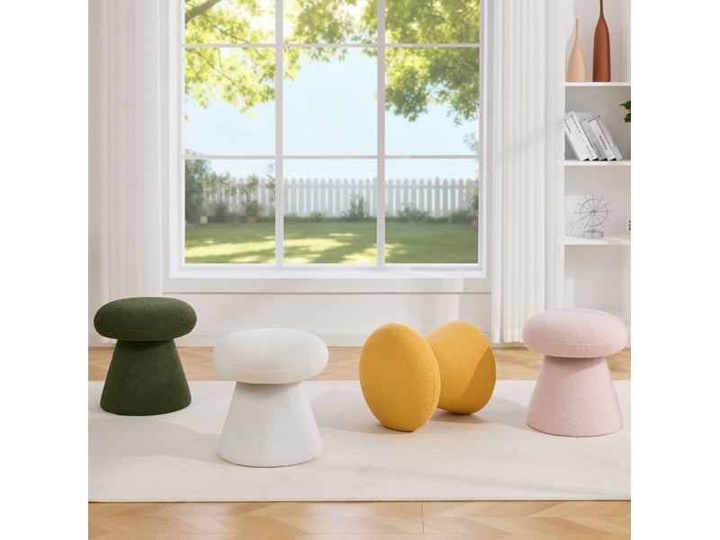  Pouf pivotant 41x41x44 cm en bois rose  - Conforama C