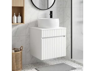 Meuble de lavabo mural, rangement salle de bain blanc 49x44.5x66 cm