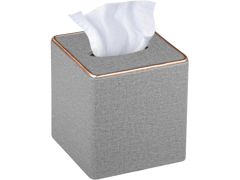  Étui carré en lin pour boîte à mouchoirs - avec base magnétique, pour la maison et le bureau - 1 pièce, 16×14×14cm (gris)  - Conforama A