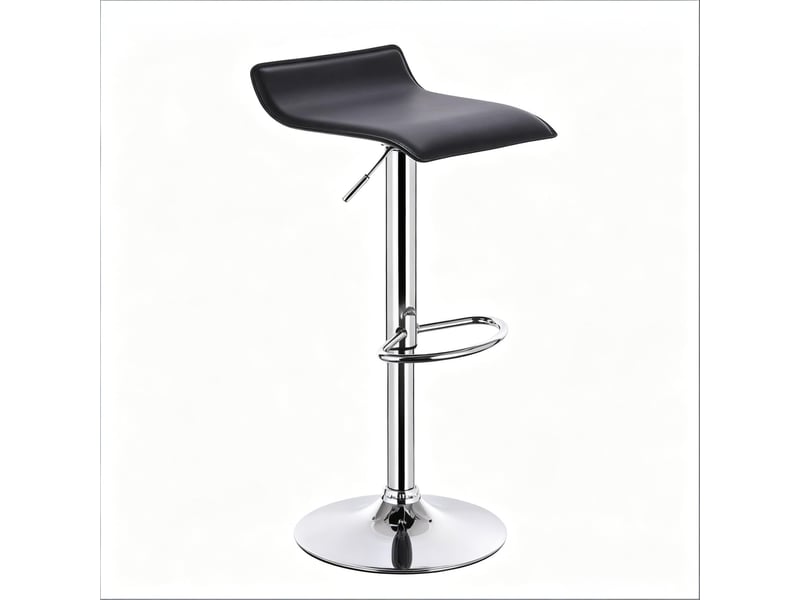 Tabouret de bar pivotant 360° réglable en hauteur - lpospi - assise ergonomique, simili cuir, acier - noir - Conforama A