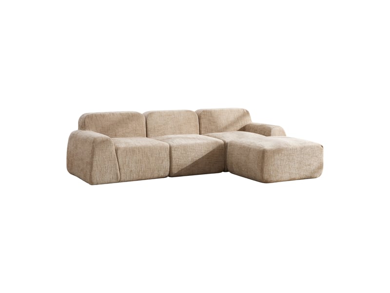  Canapé modulable en chenille 3 places sans montage 182,5 x 269,5 x 73 cm confort moelleux  - Conforama A
