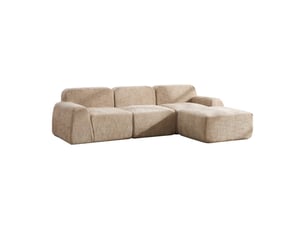 Canapé modulable en chenille 3 places sans montage 182,5 x 269,5 x 73 cm confort moelleux