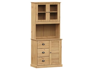 Buffet haut - bahut - meuble de rangement vigo 78x40x175 cm bois massif de pin