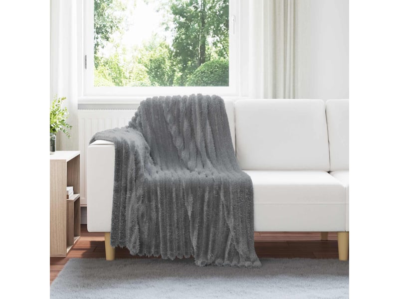 Plaid canapé gris foncé 150x130 cm 0.51 kg polaire  - Conforama B