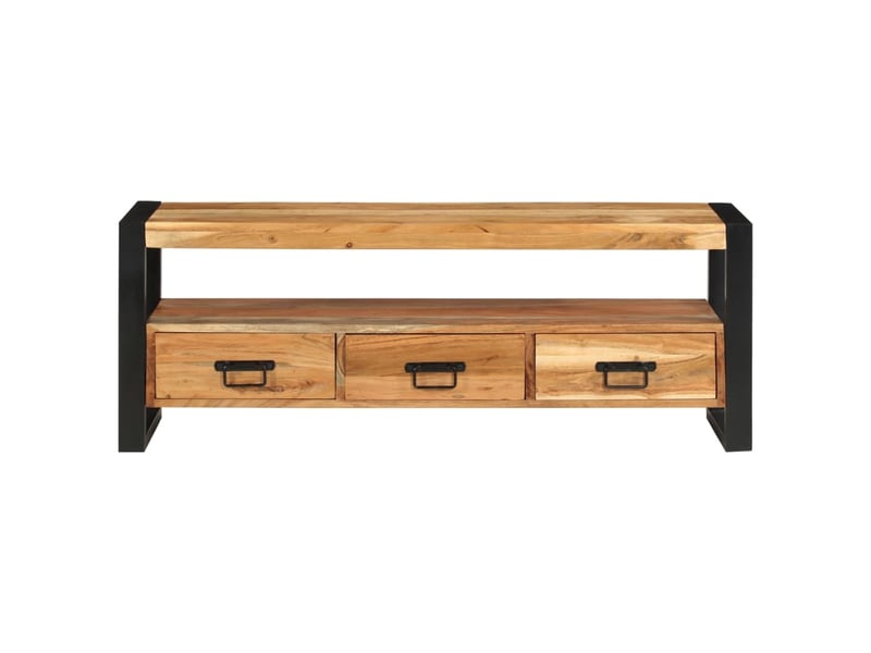  Meuble tv - banc tv - meuble de rangement 120x30x45 cm bois d'acacia massif  - Conforama A