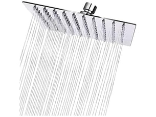 Tete de douche pluie carré en acier inox 50cm - haute pression pommeau douche, économiseur d'eau, anti-calcaire, rotation 360°, installation facile
