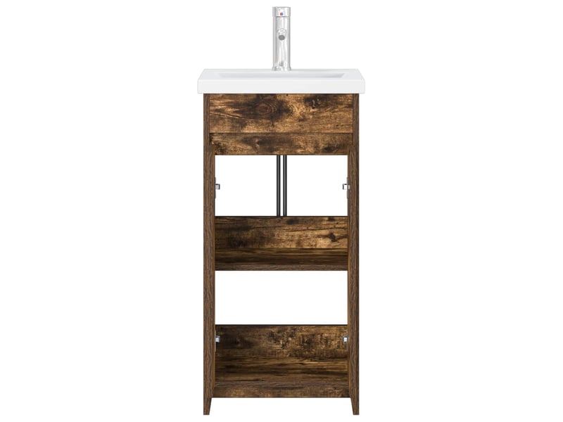  Meuble de salle de bain avec évier chêne fumé 42x40x84.5 cm shl9144  - Conforama D