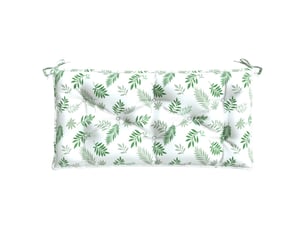 Coussin de banc de jardin, coussin d'assise motif de feuilles 110x50x7 cm tissu cf52749