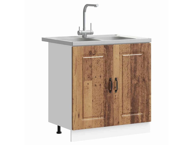  Meuble de rangement, armoire de cuisine kalmar bois ancien 80x46x81,5cm  - Conforama C