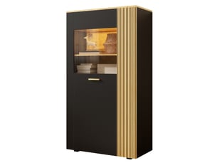 Vitrine coloris bicolore 5 étagère(s) OKMYHOME - 80 cmx146 cm
