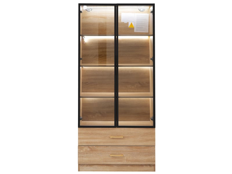 Meuble de rangement salle de bain - rangement compact - mdf - marron - 75 x 34.5 x 170 cm - pose libre - salle de bain toilettes LY316206AAF - Conforama E