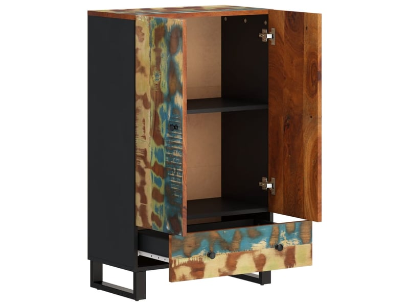  Buffet haut - bahut - meuble de rangement et tiroir 60x33x100 cm bois massif récupérationfer  - Conforama D