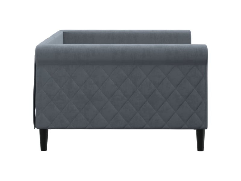  Lit simple- lit adulte -  lit de repos sans matelas gris foncé 100x200 cm velours  - Conforama C