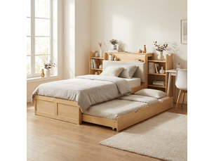 Lit gigogne 90x200 cm <strong></strong> <strong>OMNIGLINT TRADING LTD</strong> coloris naturel