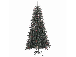 Sapin de noël - arbre de noël artificiel avec support vert 240 cm pvc