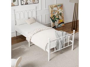 Lit simple 90x200 cm <strong>HAUSS SPOLE</strong>  <strong></strong> coloris blanc