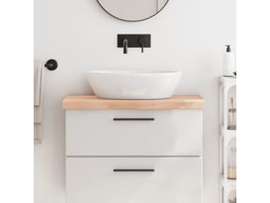 Comptoir de salle de bain, plan de travail 80x30x(2-6) cm bois massif non traité cf65760