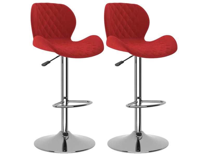  Lot de 2 tabouret de bar, chaise de bar rouge bordeaux velours shl85356  - Conforama A