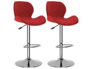 Lot de 2 tabouret de bar, chaise de bar rouge bordeaux velours shl85356