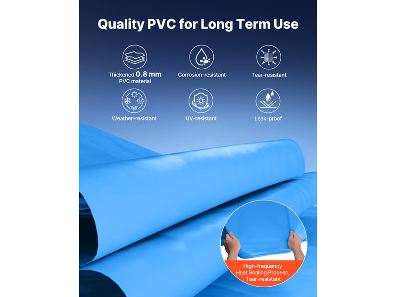  Vevor liner piscine hors-sol film intérieur de piscine ronde 350,5x120 cm bleu  - Conforama C