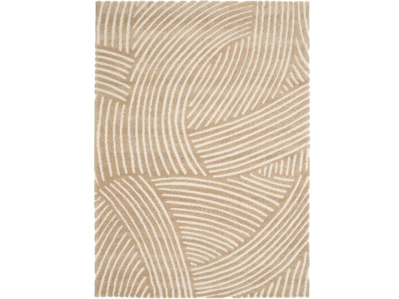  Tapis doux moderne à relief géométrique beige 120x170  - Conforama B