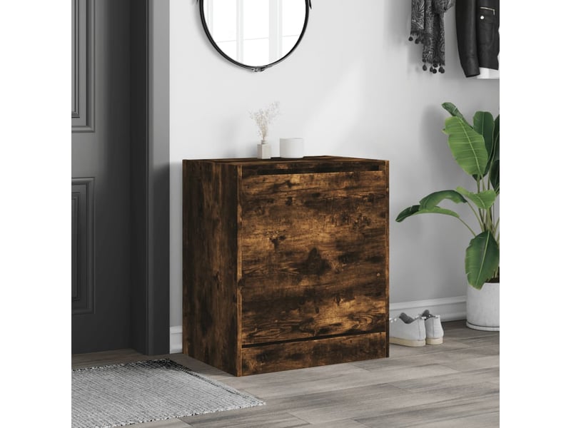  Meuble à chaussure | armoire à chaussures chêne fumé 60x42x69 cm bois d'ingénierie  - Conforama C