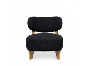 Fauteuil como noir - laine bouclée