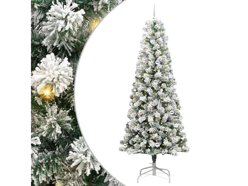  Sapin de noël, arbre de noël artificiel à branches articulées vert et blanc cf61116  - Conforama A