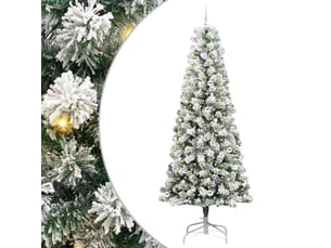 Sapin de noël, arbre de noël artificiel à branches articulées vert et blanc cf61116