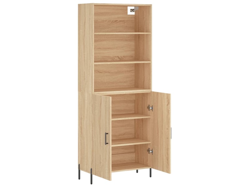  Buffet haut - bahut - meuble de rangement chêne sonoma 69,5x34x180 cm bois d'ingénierie  - Conforama D