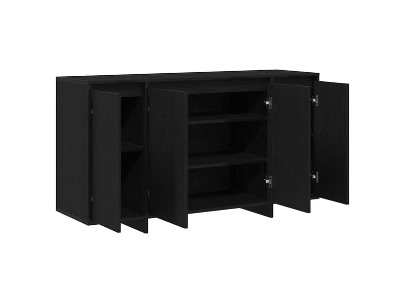 Buffet - bahut - meuble de rangement chêne noir 135 x 41 x 75 cm bois d'ingénierie - Conforama E
