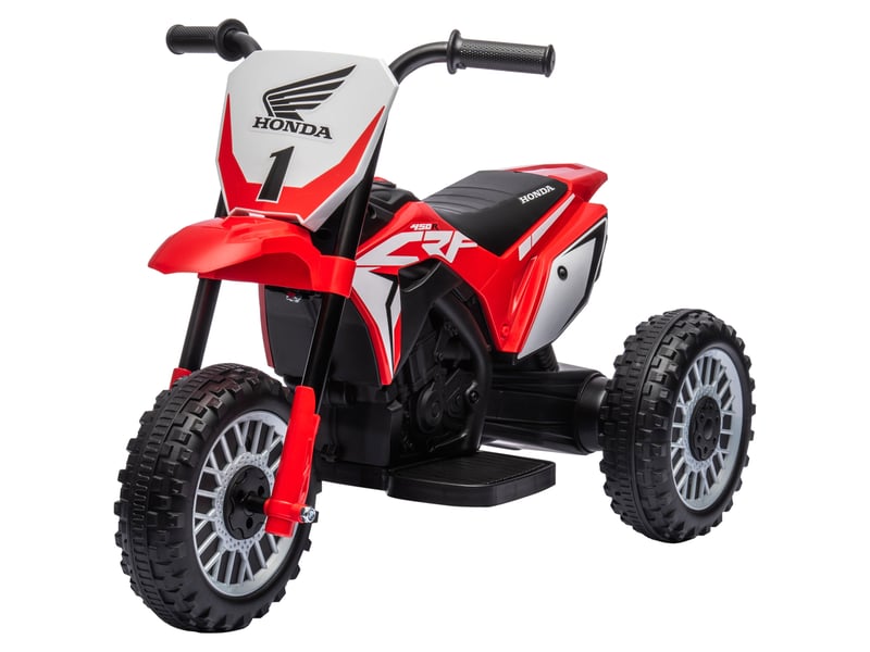  Moto électrique honda crf450rl sous licence pour enfants, vitesse de 3 kmh, klaxon et son de démarrage, 71 x 40,5 x 43,5 cm, rouge  - Conforama B
