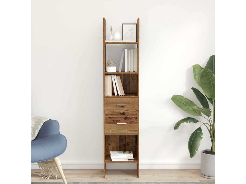  Bibliothèque 2 niveaux, armoire à livres 40 x 35 x 180 cm bois d'ingénierie shl3702  - Conforama B