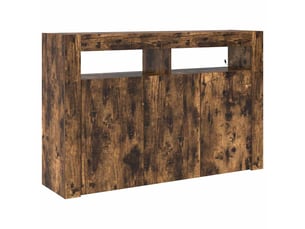 Buffet - bahut - meuble de rangement chêne fumé 116 x 30 x 75 cm bois d'ingénierie
