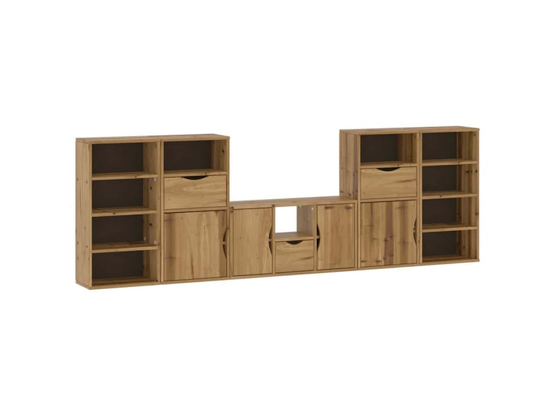  Meubles tv - banc tv - meuble de rangement 5 pcs avec rangement odda bois de pin massif  - Conforama A