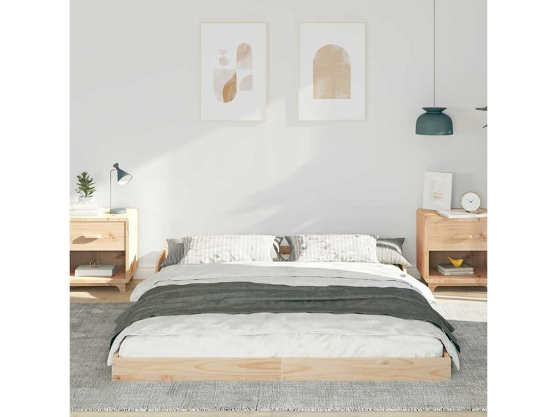  Lit double- lit adulte -  cadre de lit marron 150 x 200 cm pin massif  - Conforama B