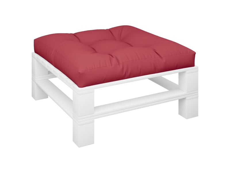  Coussin de palette, coussin de chaise, coussin de canapé rouge bordeaux 80x80x12 cm tissu cf55455  - Conforama C