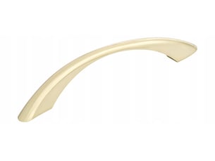 Poignée de meuble, couleur bronze, distance de 96 mm entre les points de fixation.