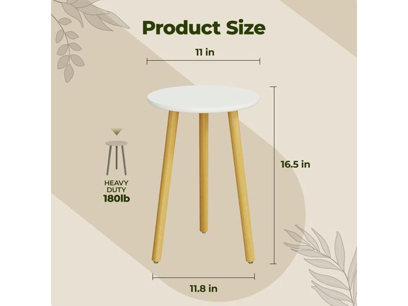 Support plante rond en bois massif blanc 27,9 x 30 x 41,9 cm charge 13,6 kg 402397_AABXY10649_6_DROPFR - Conforama B
