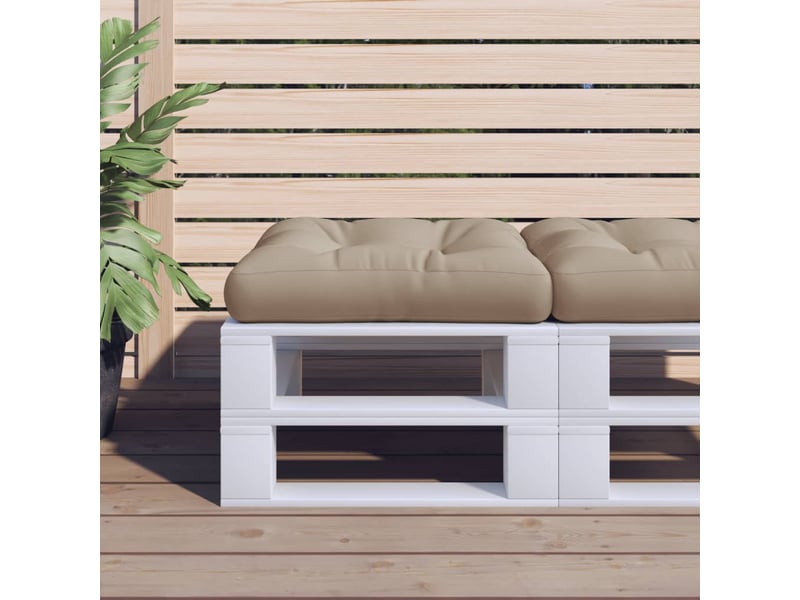  Coussin de palette, coussin de chaise, coussin de canapé taupe 58x58x10 cm tissu cf55463  - Conforama B