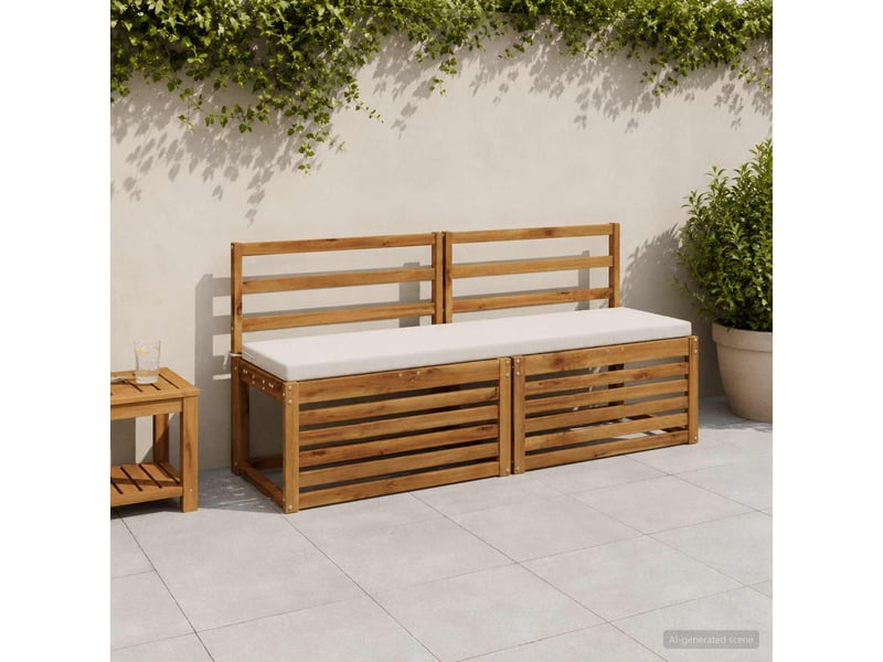  Lot de 2 coussins de banc, coussins d'assise soest 100 % polyester blanc cf57046  - Conforama B