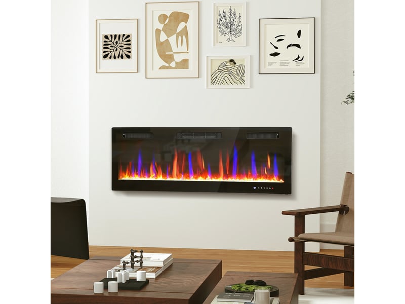  Cheminée électrique murale 1800 w, ultra-fine 12 couleurs, 127 x 47 cm  - Conforama C
