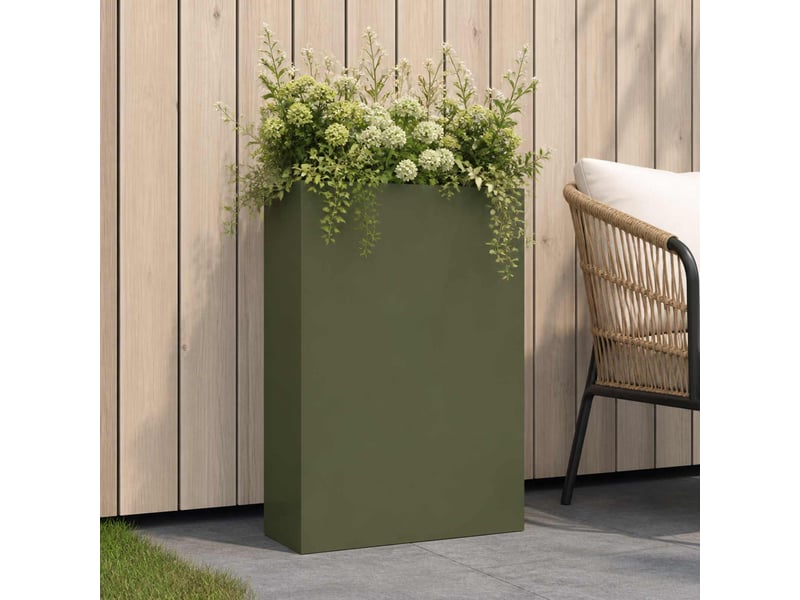  Jardinière - cache-pot de jardin vert olive 40 x 20 x 75 cm  - Conforama B